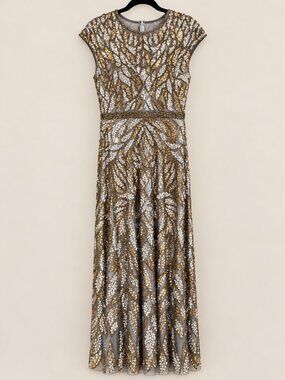 Mac Duggal Embellished Illusion Cap Sleeve Gown-Size 8 NWT- Retail $698